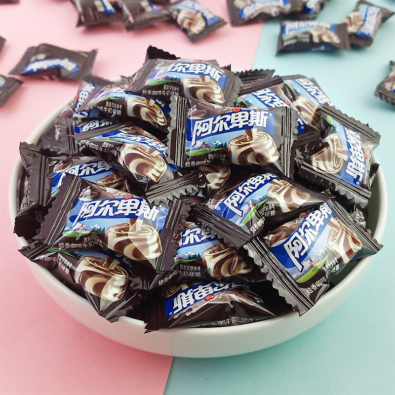 阿尔卑斯焙香咖啡牛奶硬糖500克散装130粒婚庆喜糖糖果