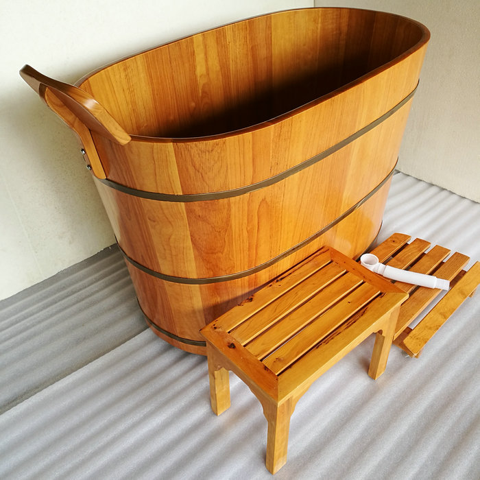 泡澡洗澡橡木加高省水泡木桶澡盆沐浴成人木质沐浴桶