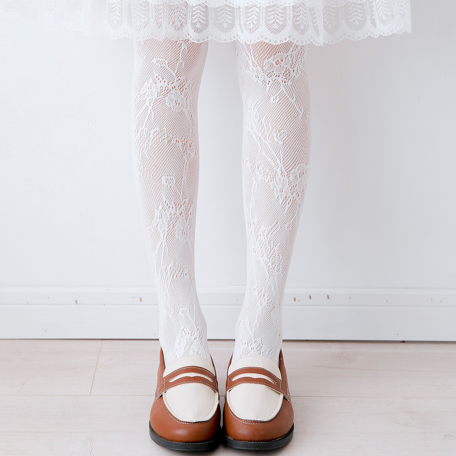 日系白色丝袜袜子少女蕾丝打底洛丽塔lolita连裤袜连裤袜