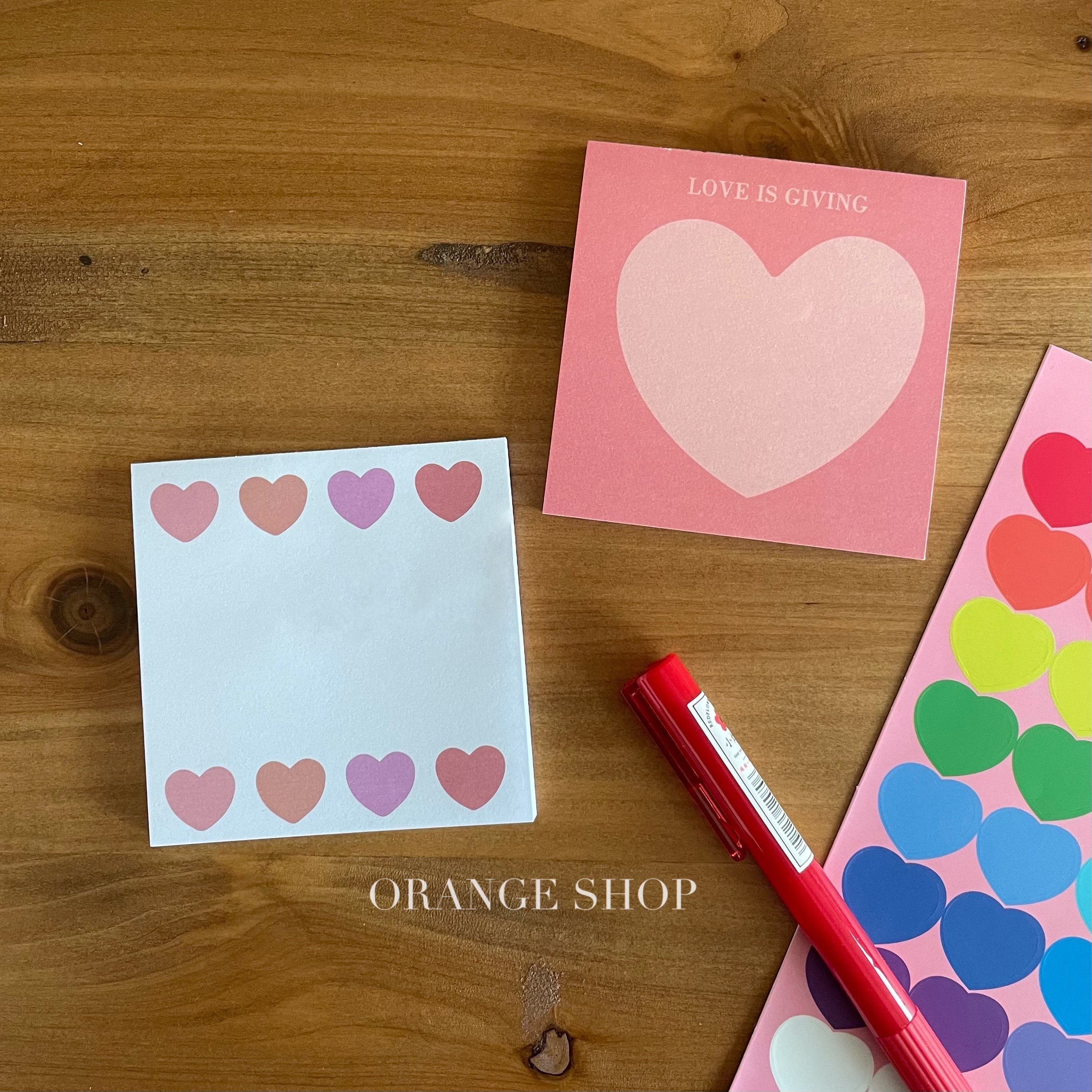 橘子商店loveisgiving爱心英文便签本便携韩国便签本