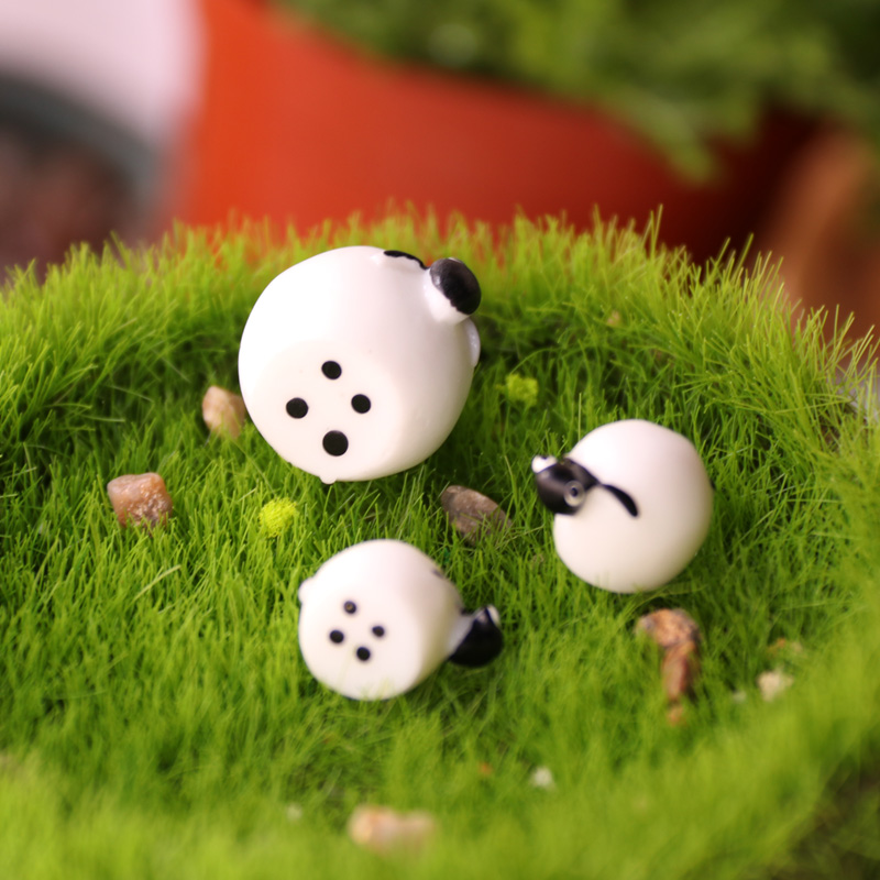 可爱卡通小羊肖恩多肉组合盆栽苔藓瓶微景观diy材料 树脂动物摆件