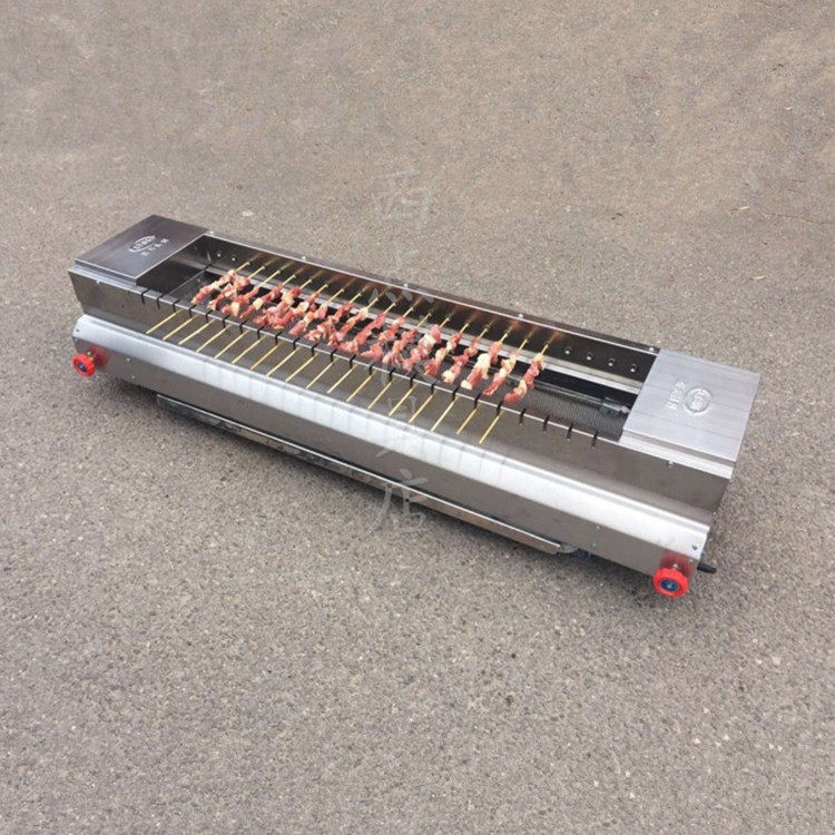 22串竹签商用燃气电热自动翻转烧烤炉无烟烧烤机不锈钢旋转烤机炉
