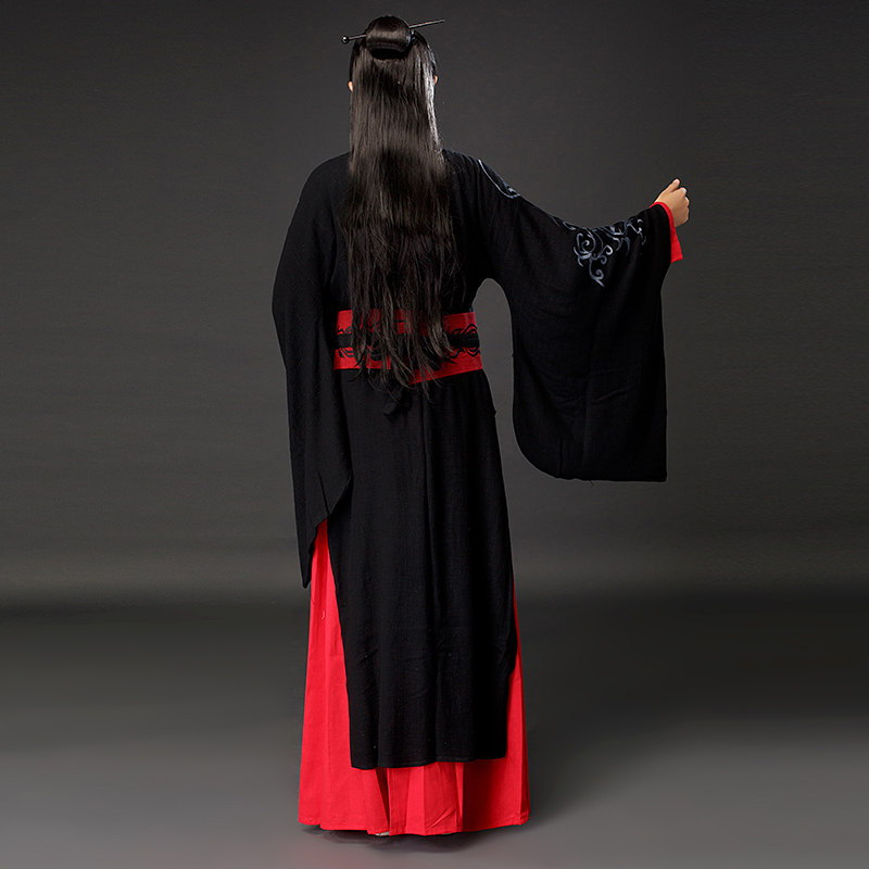 男棉麻汉服绣花大臣服武臣员外侯爷老百姓剧组群演影楼写真演出服