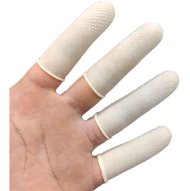 一次性手指头成人保护手橡胶加厚手指套耐磨防护白色手套劳保用品