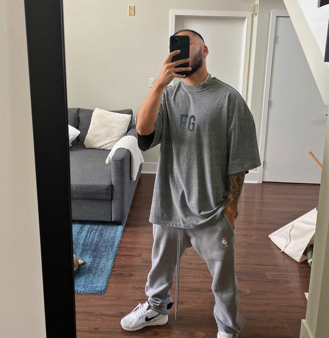 fog fear of god 3m反光镭射炫彩字母fg富贵高街jerry同款t恤短袖