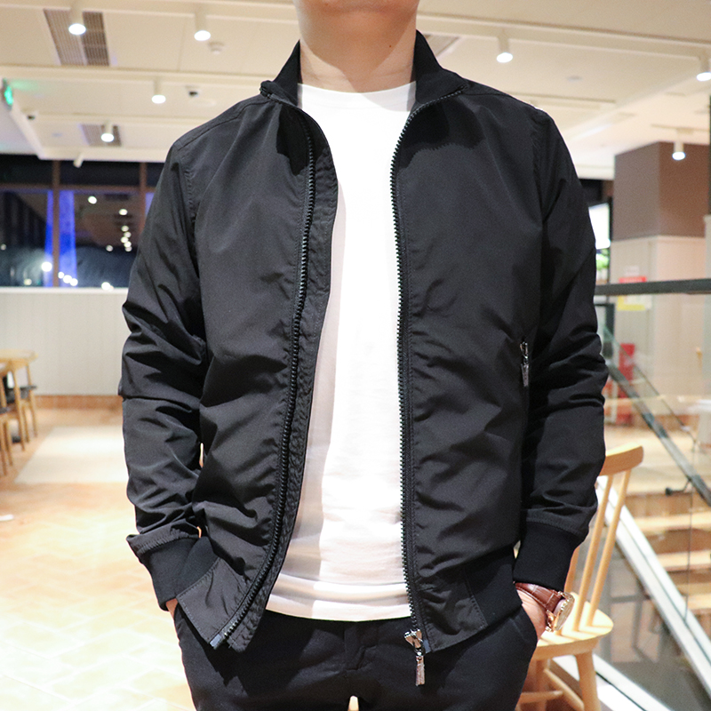 新款夹克修身男外套薄款美国潮流拉链立领春秋工装防风AF夹克K310