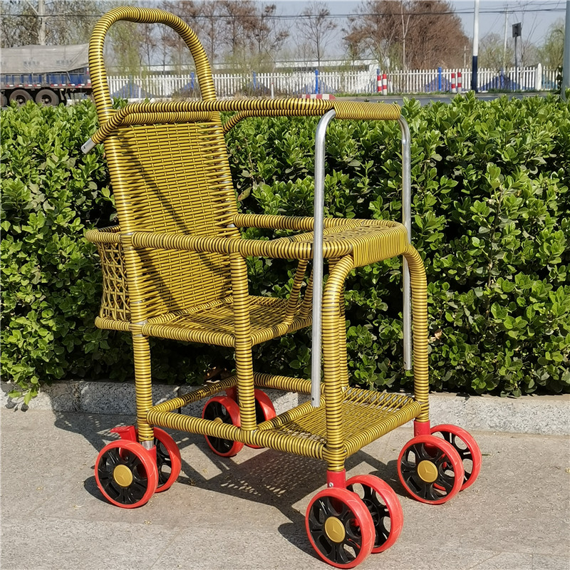 护栏婴儿婴儿车车前扶手藤椅推车藤编车加高防摔推车配件