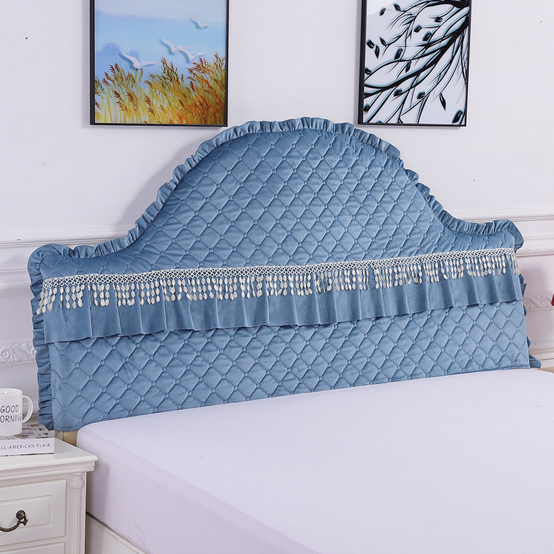 万能床头罩欧式弧形夹棉纯色定制弹力加厚保护套半圆实木床头套罩