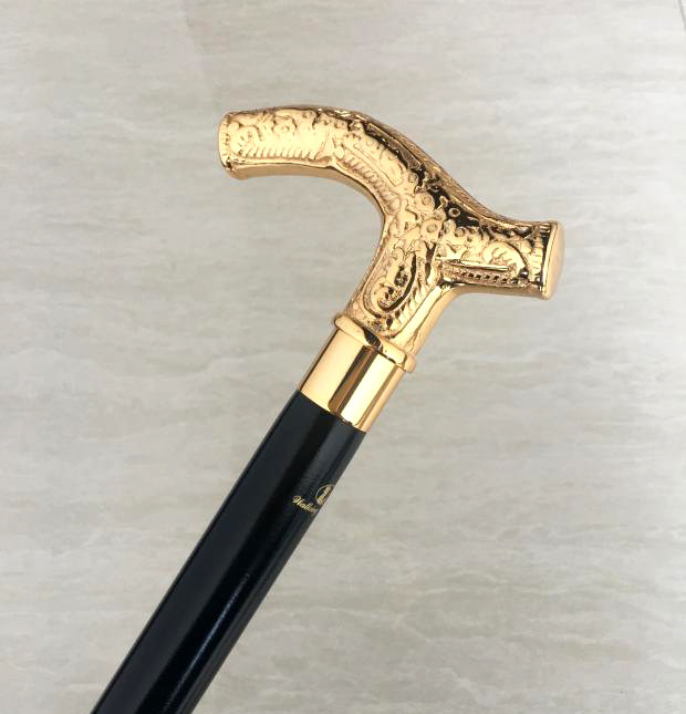 英伦绅士手杖金银色镀镍铜手柄时尚拐杖男士拐棍沃克英文明杖礼品