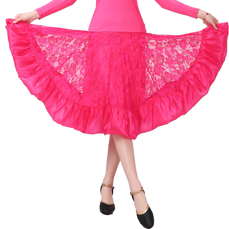 新款广场舞长裙子拉丁舞演出半身裙