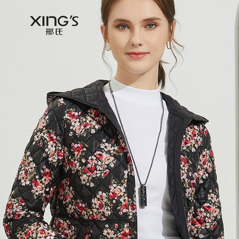 邢氏女装大码妈妈棉服外套2021年新款修身显瘦棉衣