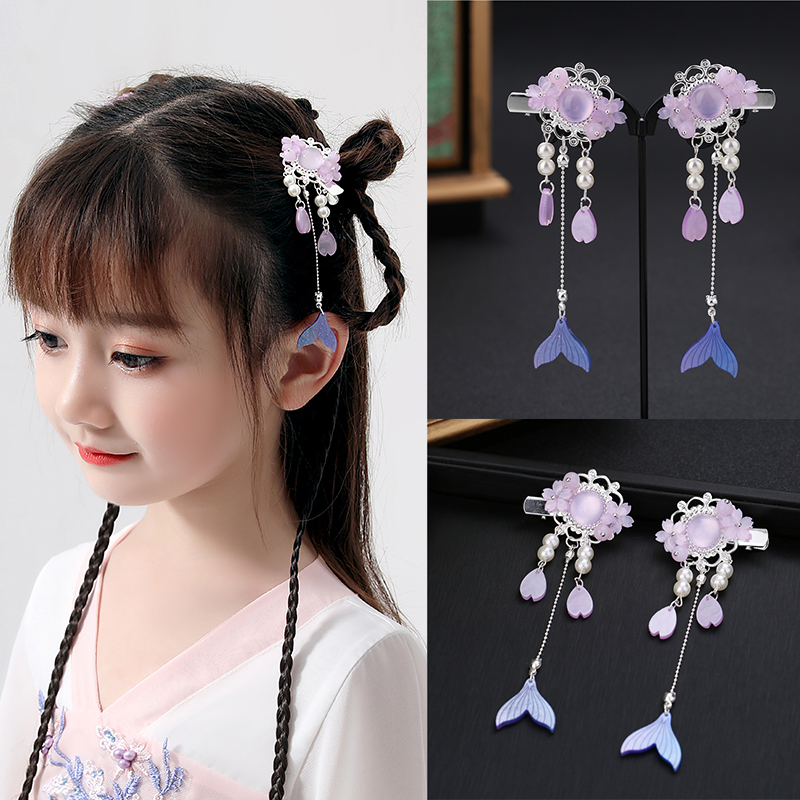 女童古风发饰汉服头饰儿童古装超仙流苏步摇发饰