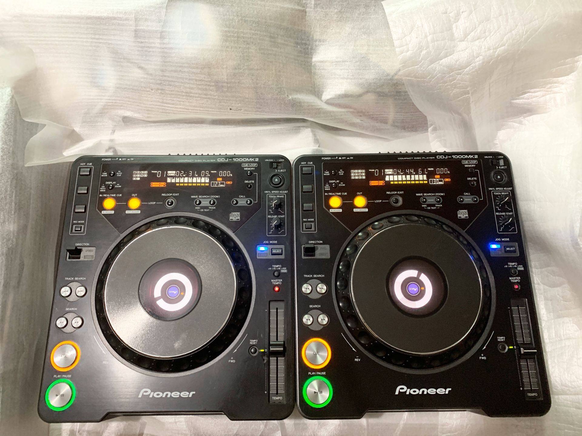 二手dj设备先锋pioneercdj1000mk2碟机一对日本本原打碟机