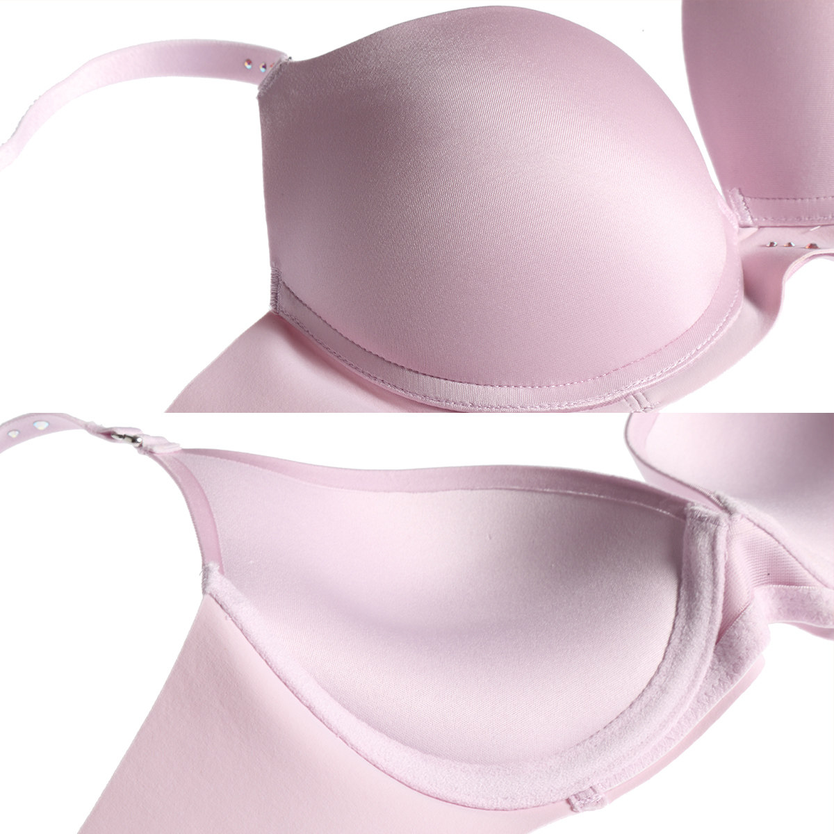 安莉芳小胸厚杯上托聚拢文胸女士调整型无痕光面舒适内衣eb1238