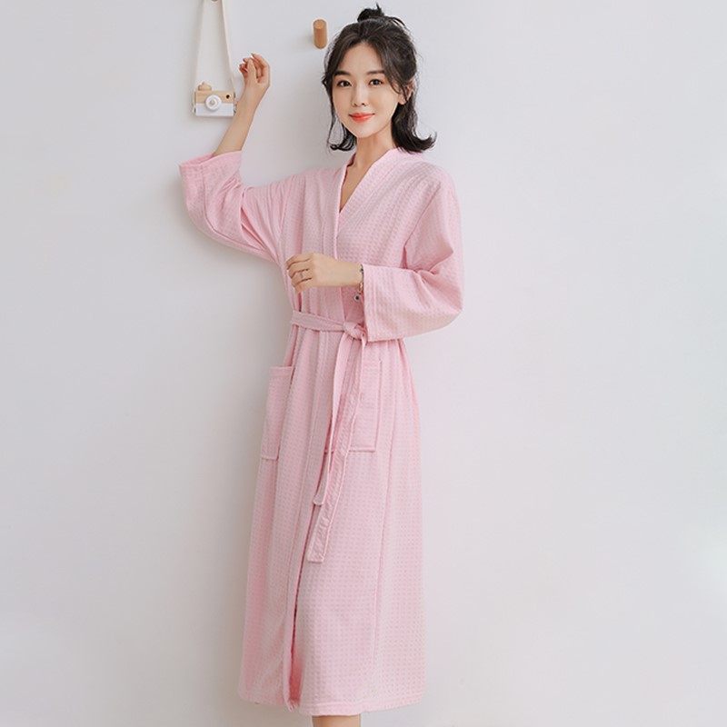 睡袍女夏款季士酒浴袍毛巾料韩版可爱吸水睡衣简约睡袍