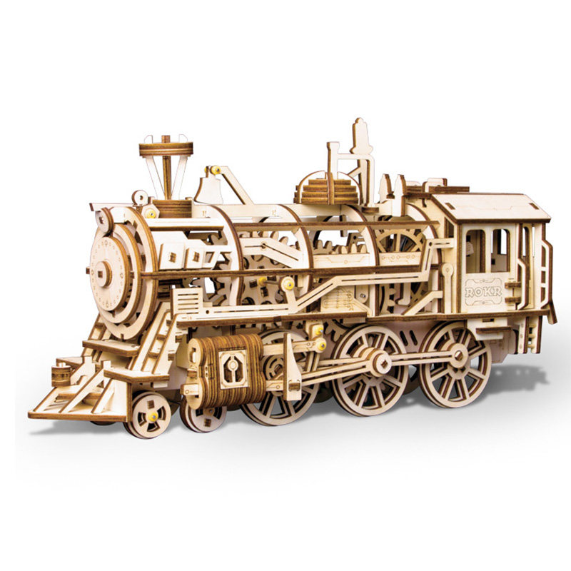 若态来3d立体拼图木质机械传动模型diy手工拼装生日礼物男生玩具