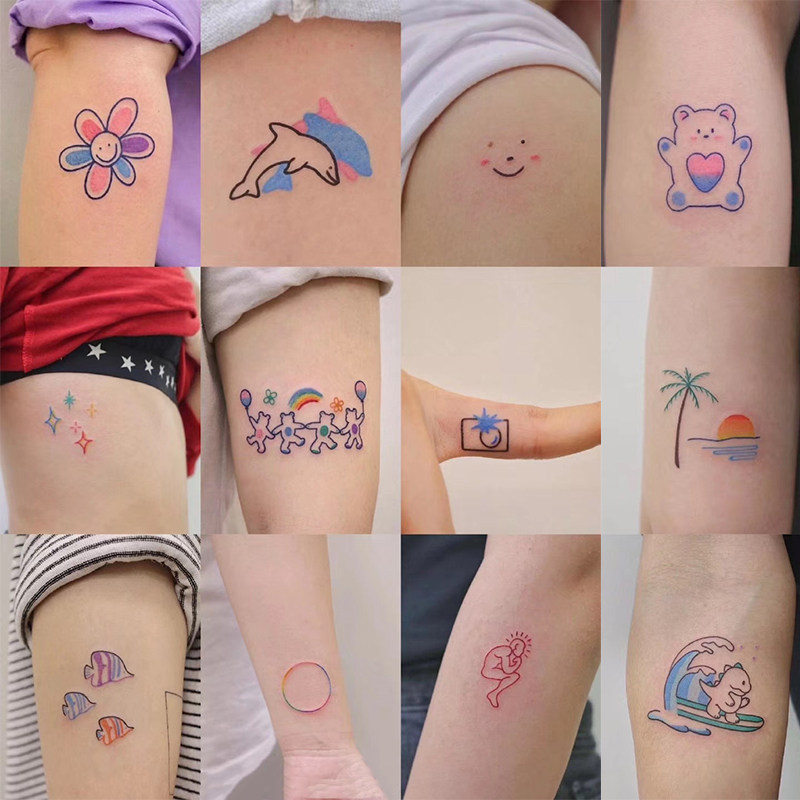 50个小清新纹身贴防水持久男女ing风少女版网红同款小清新贴纸