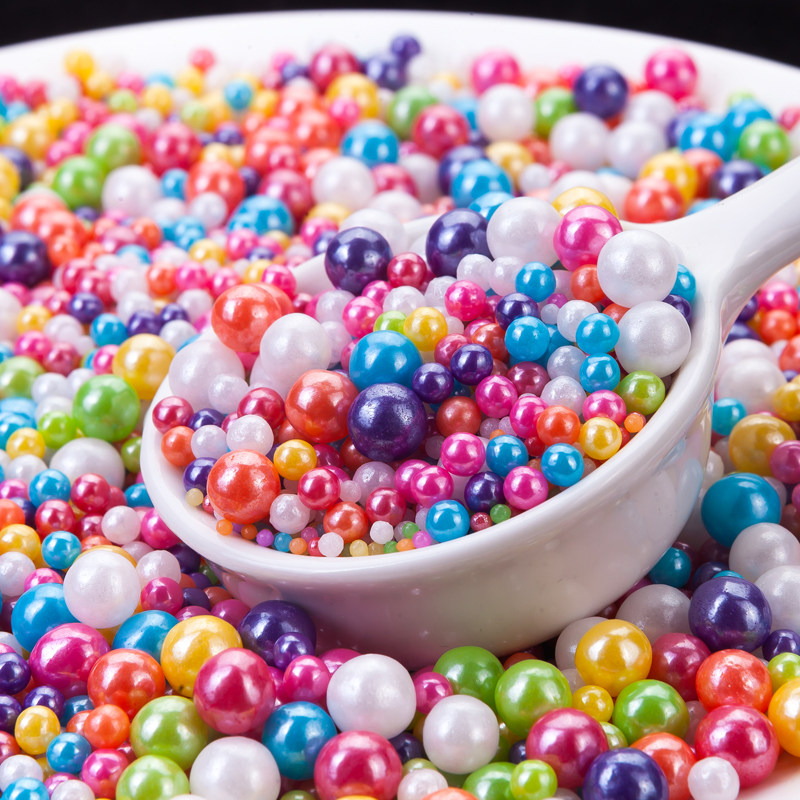 500g生日蛋糕装饰摆件金色银色珠子彩珠烘培材料节日装扮用品