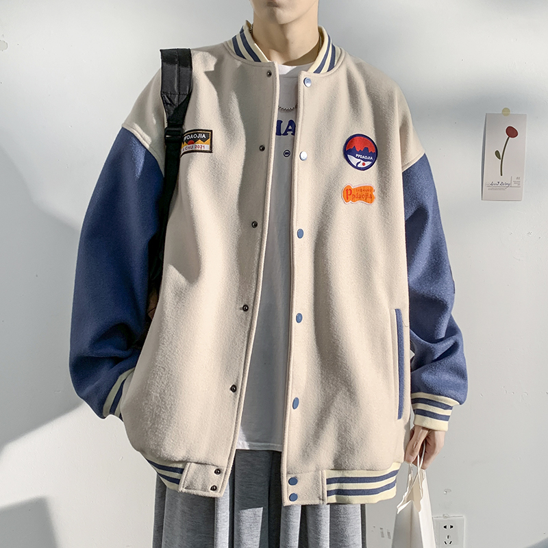 春秋季飞行员夹克男棉衣宽松棒球服羽绒棉服休闲加肥大码工装外套