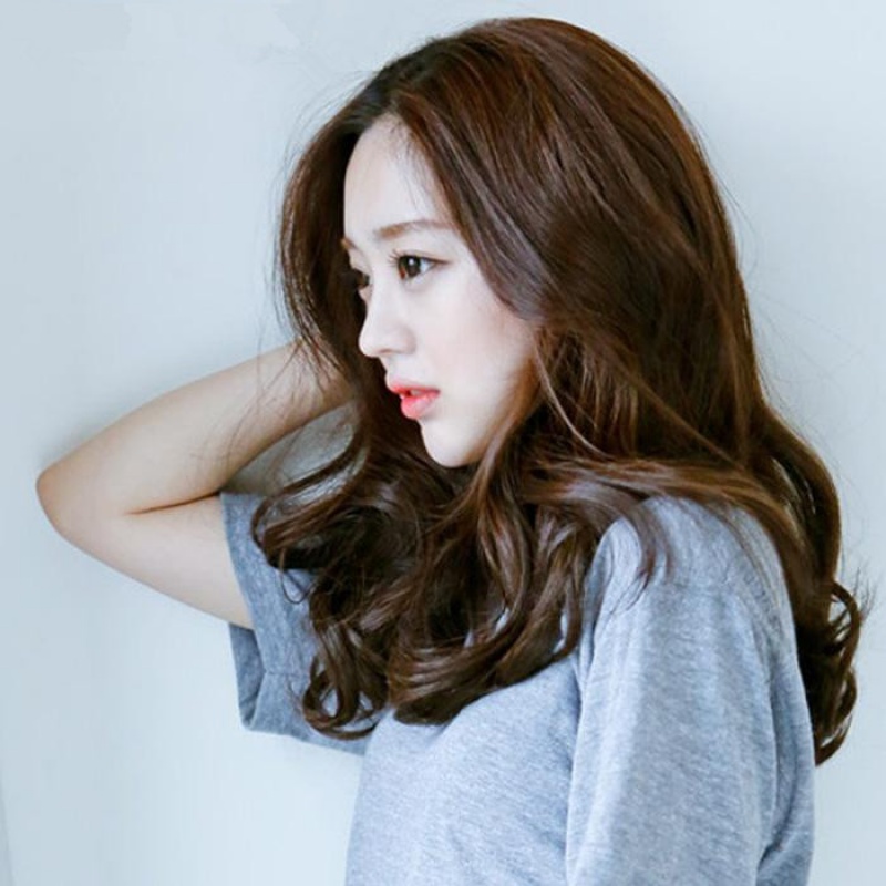 韩版假发女中分刘海中长发长卷发性感时尚大波浪蓬松逼真梨花头套