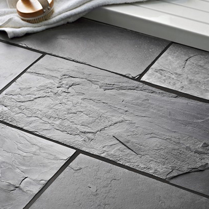 天然青石板岩户外公园庭院铺路石欧式广场地砖防滑耐磨仿古文化石