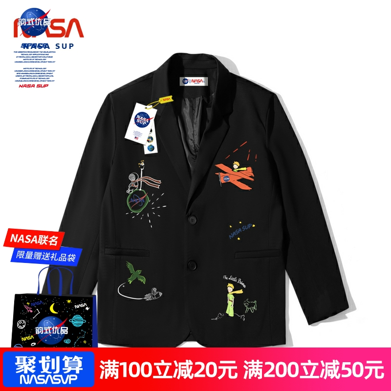 nasa sup旗舰店官网联名春季休闲西装男士外套潮流帅气小西服上衣