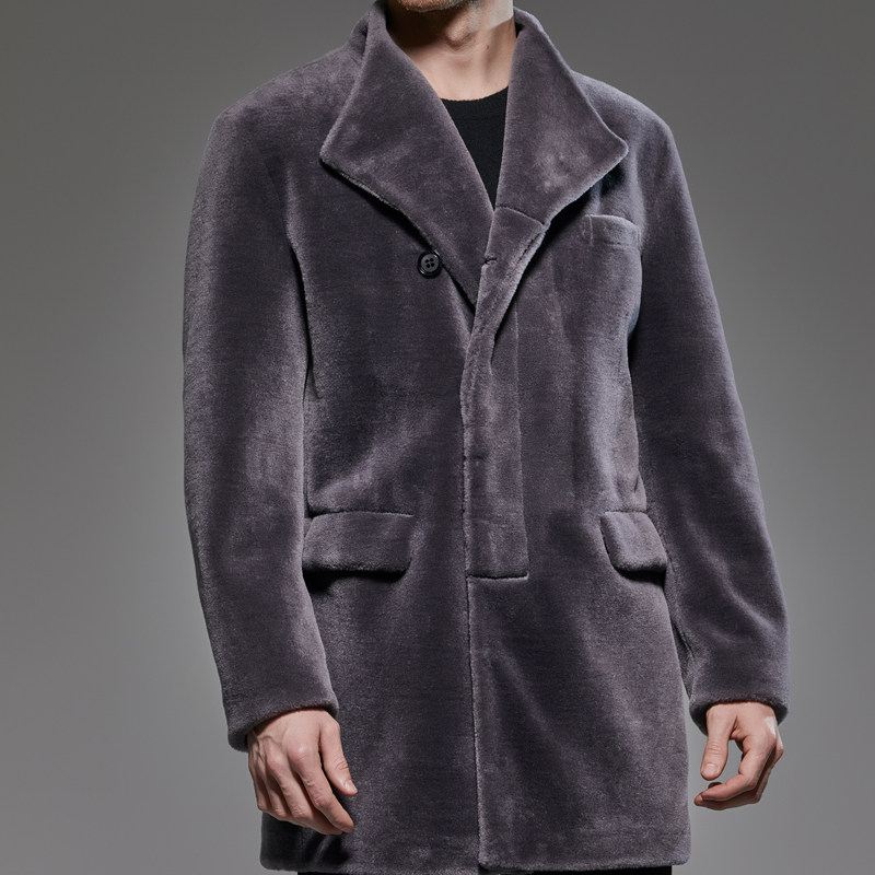 冬季大码中长款纯羊毛大衣皮草男加肥加大胖子皮衣