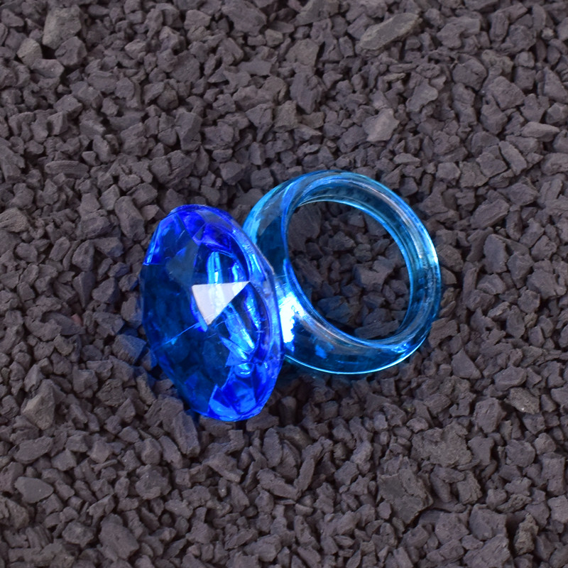 儿童塑料亚克力水晶男女女孩夸张宝石戒指玩具过家家玩具