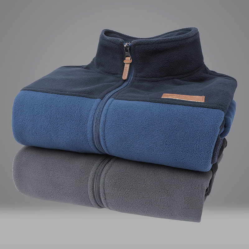 户外休闲抓绒衣男双面绒秋冬季卫衣男士加厚保暖抓绒外套男摇粒绒