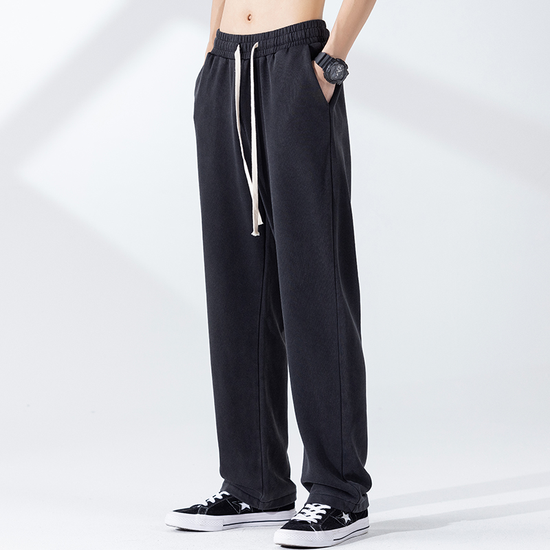 垂感直筒裤男美式潮牌休闲运动长裤子男生拖地坠落裤男女同款卫裤