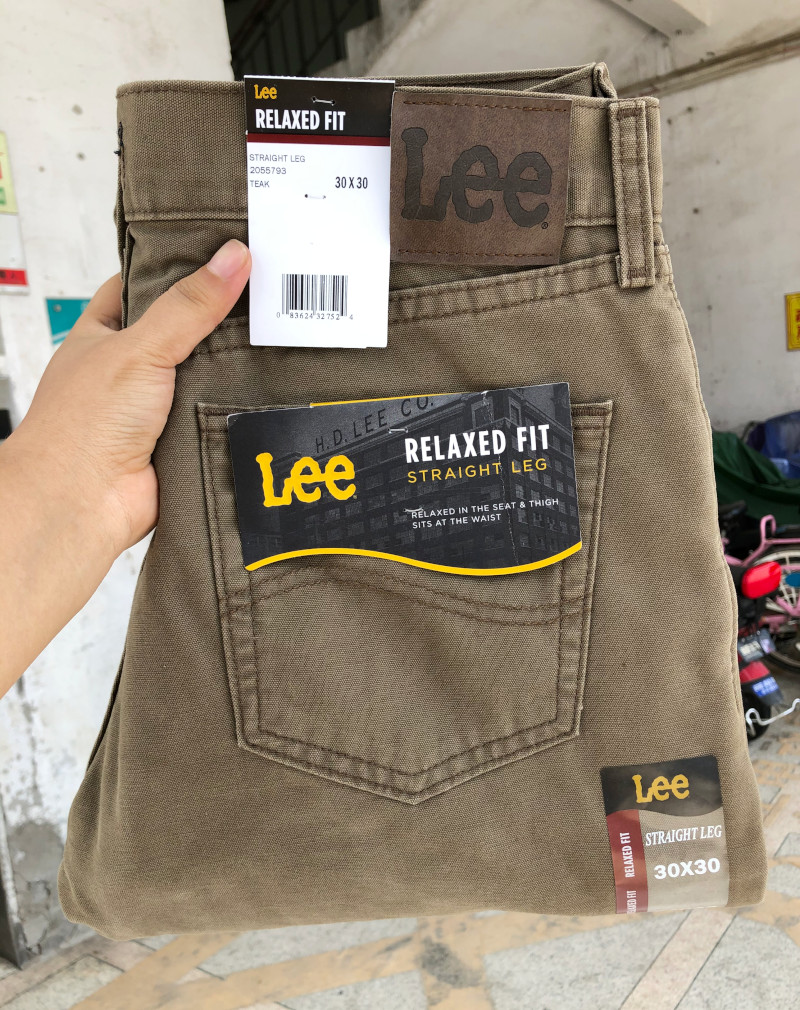 美国正品Lee冬季加绒加厚保暖牛仔裤男士中腰宽松直筒2055793