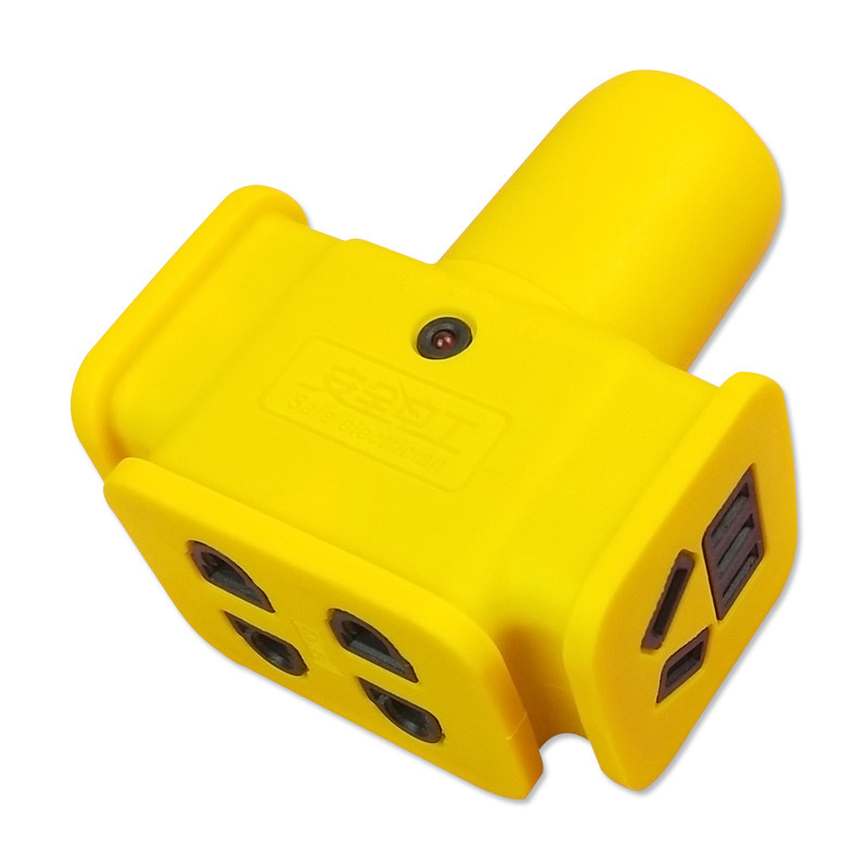 不带大字橡胶地拖插座防摔防爆人字插摔不烂接线板