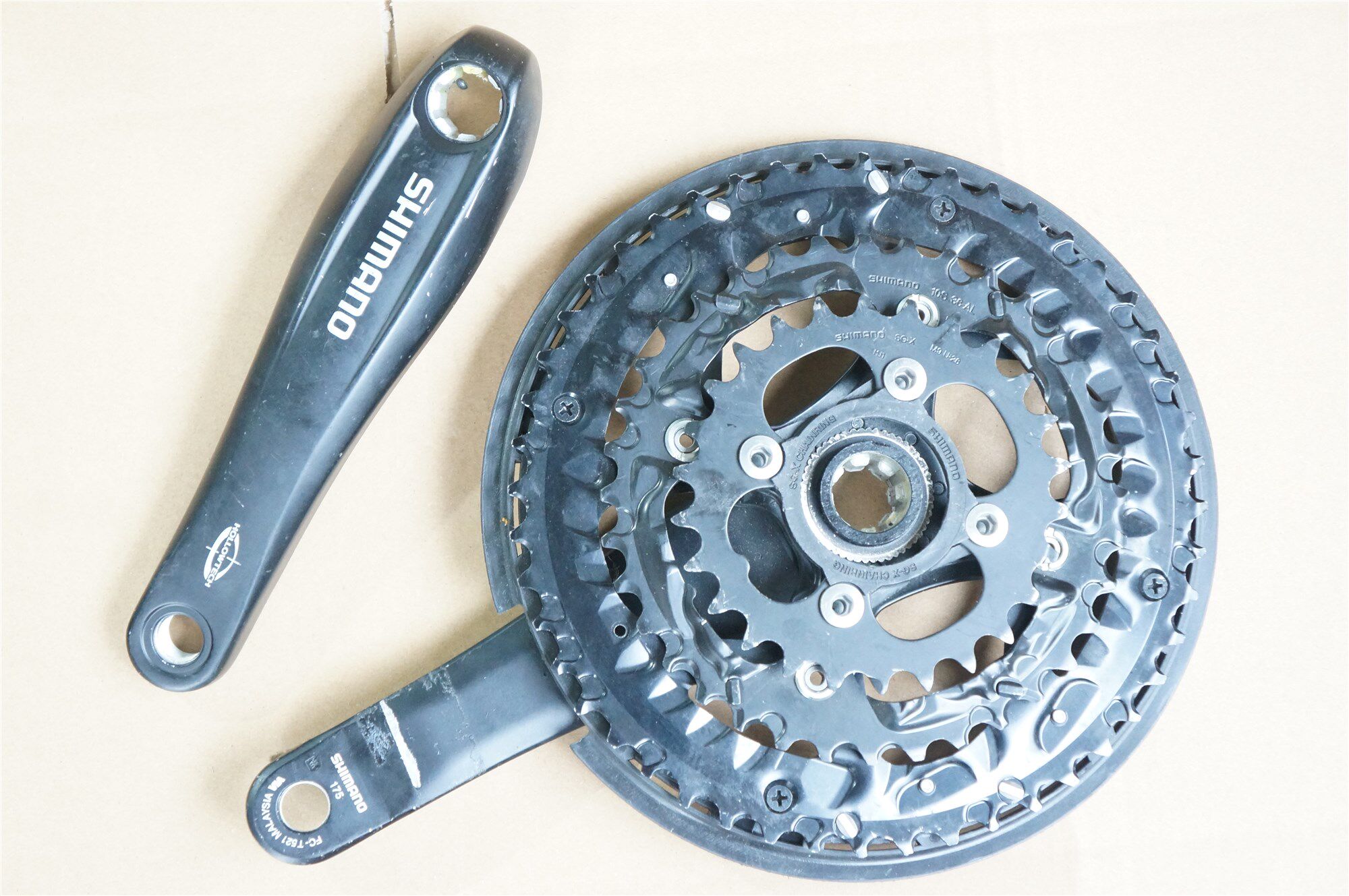 正品fcm522山地中空曲柄花键牙盘牙盘