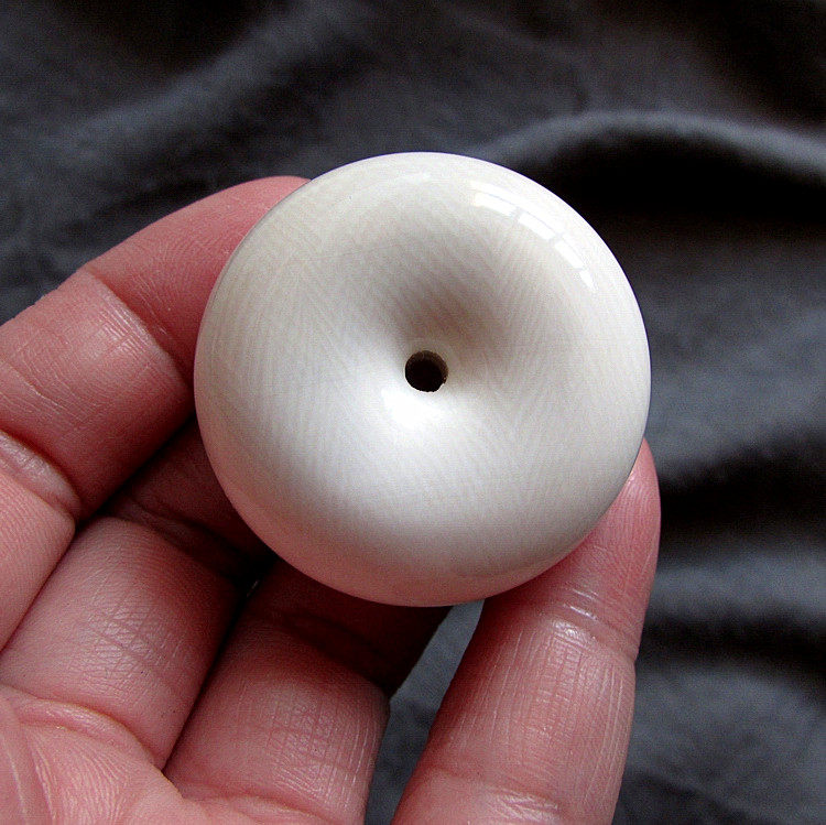 天然3a满纹冰料猛犸象牙平安扣面包圈吊坠光面平安扣钥匙扣