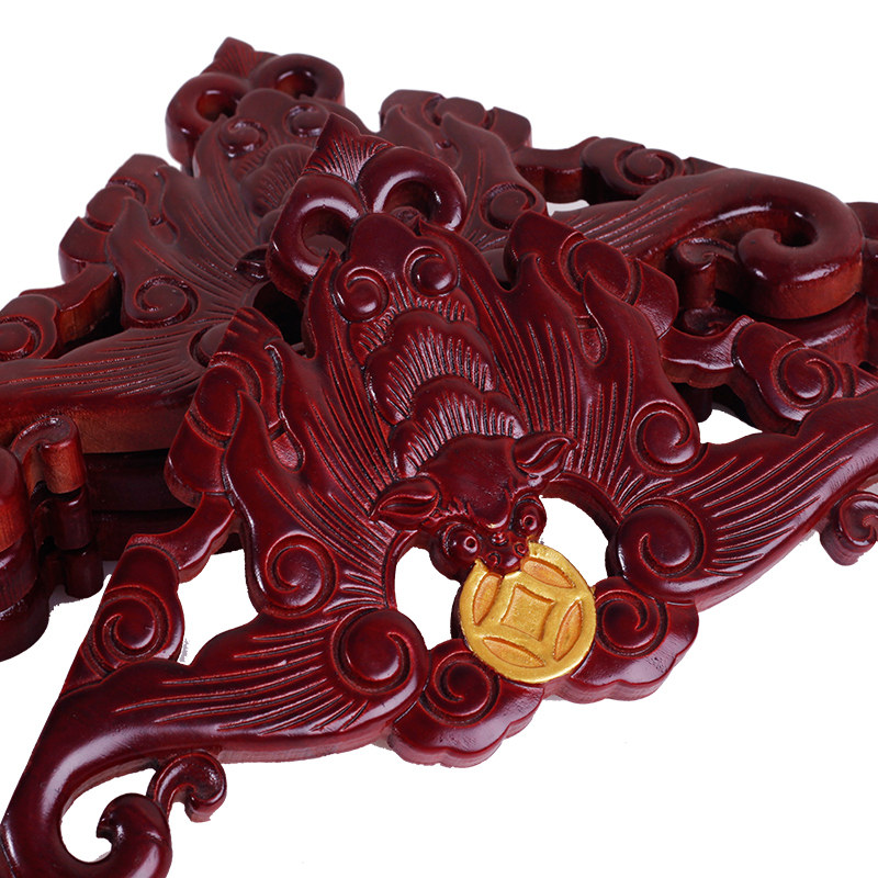 木雕东阳实木角花三角蝙蝠雕刻装饰贴花仿古木雕