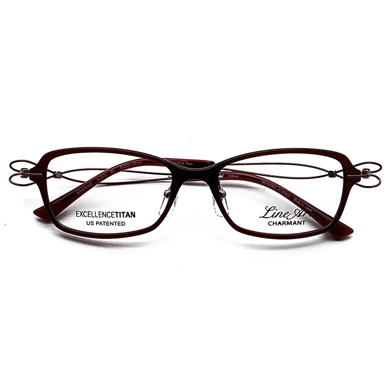 charmant夏蒙线钛xl2071纯钛女款全框超轻商务日本高端近视眼镜框
