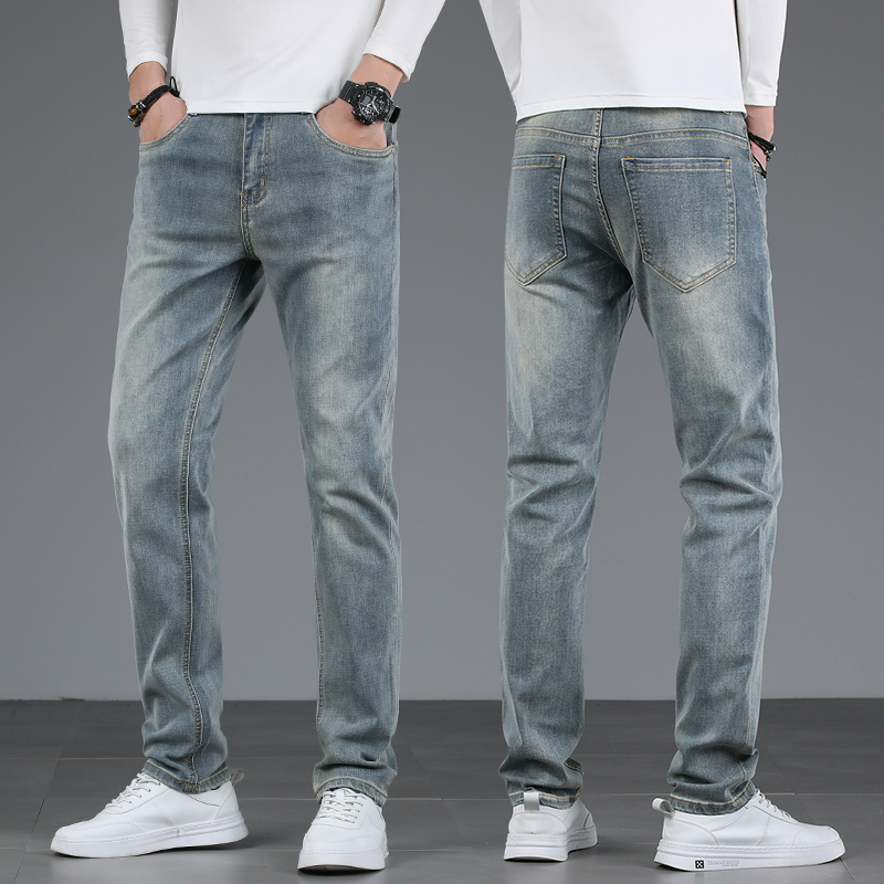 夏季薄款牛仔裤男直筒宽松韩版潮流男士长裤休闲复古男款裤子时尚