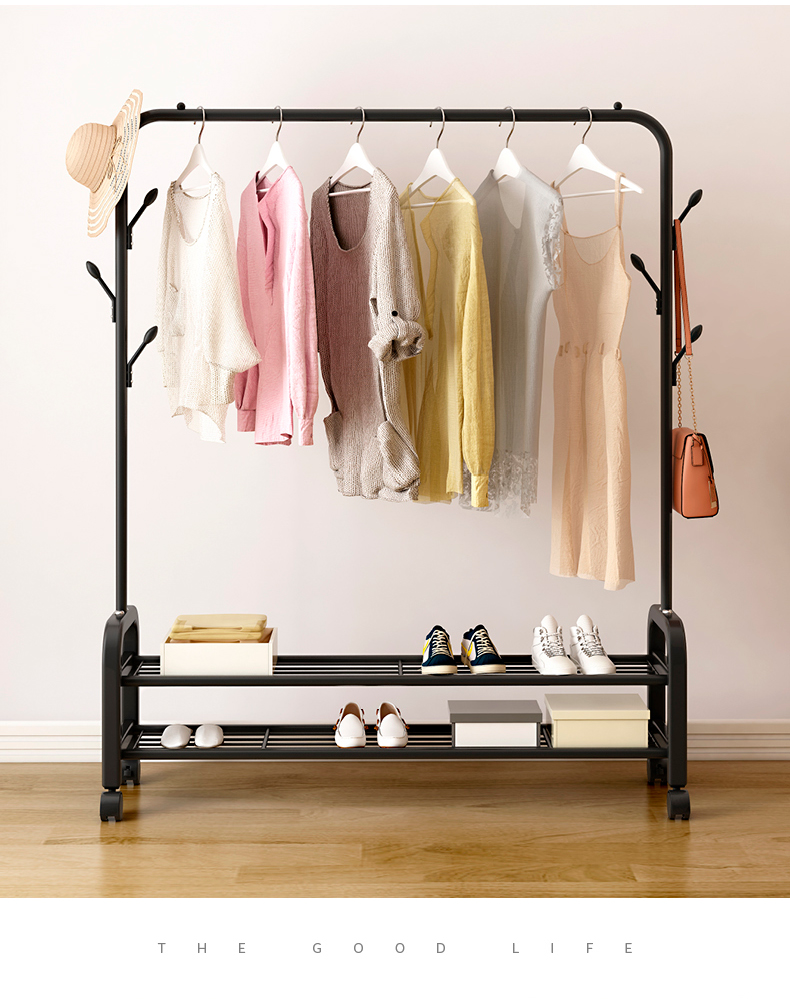 衣架高档单杆晾衣架家用挂衣落地式卧室阳台晒衣架衣帽架