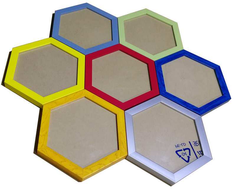 定制创意简约六边形画框六角相框菱形儿童照片荣誉墙蜂巢组合挂