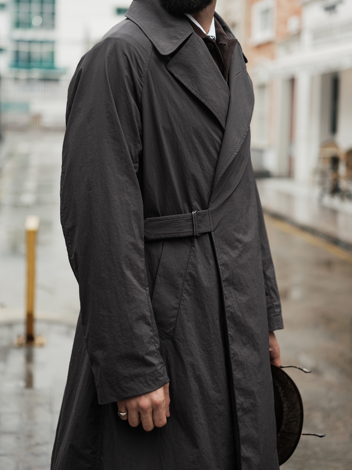 艾比路22ss英式复古战壕风衣tielockencoat防雨尼龙风衣