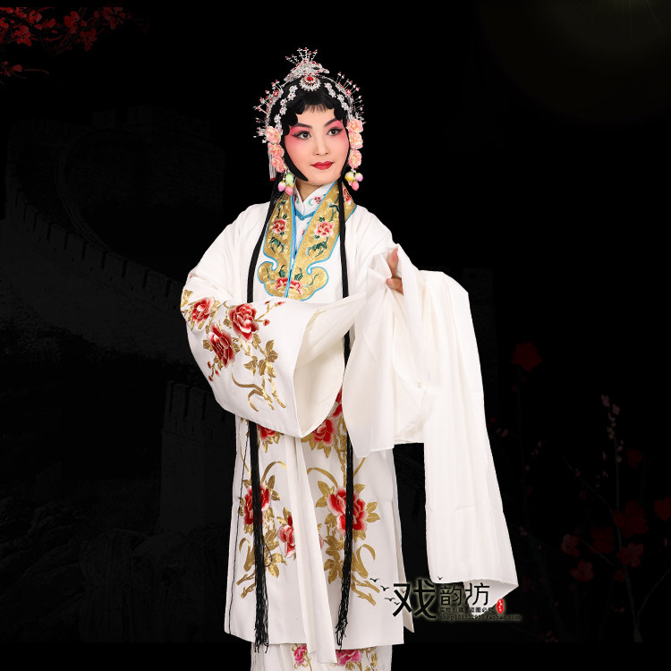 黄梅黄梅戏戏曲服装练功青衣水袖戏服演出服金领民族服装