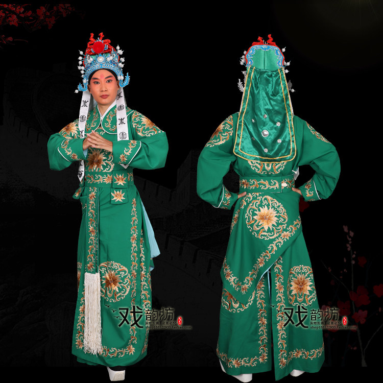 戏曲京剧越剧大武生 武将团花剑衣 古装演出服装影视将军好绉箭衣