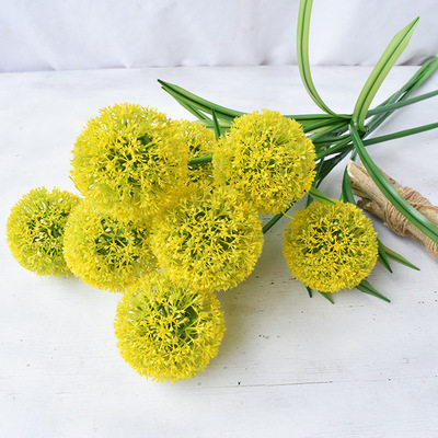 仿真绿色葱球2头维纳斯塑胶植物蒲公英花假绢花仿真花