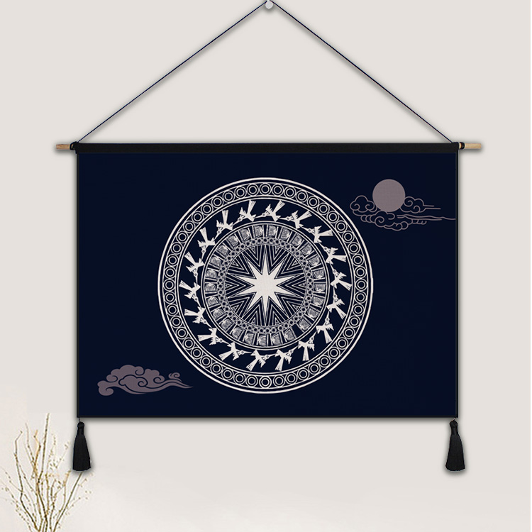 广西壮族特色壮锦飞鸟铜鼓图案办公室商务民族装饰画壮锦