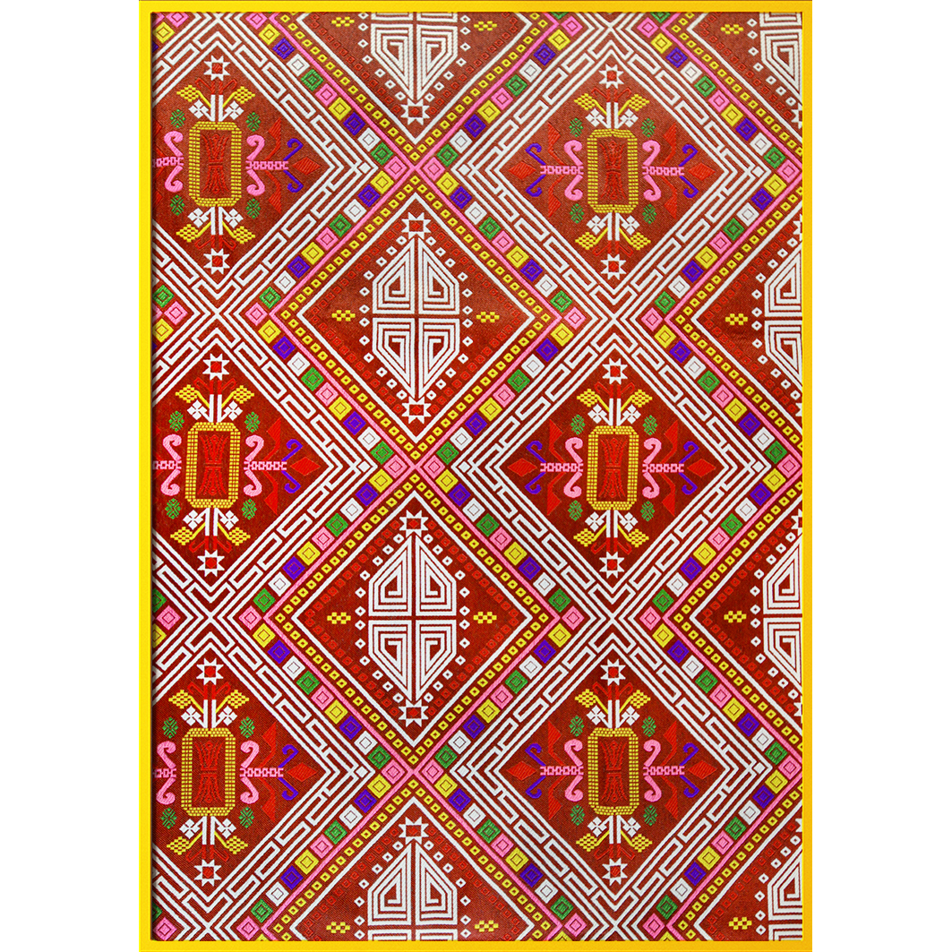 广西民族特色图纹提花面料红色喜庆开业展示壮锦