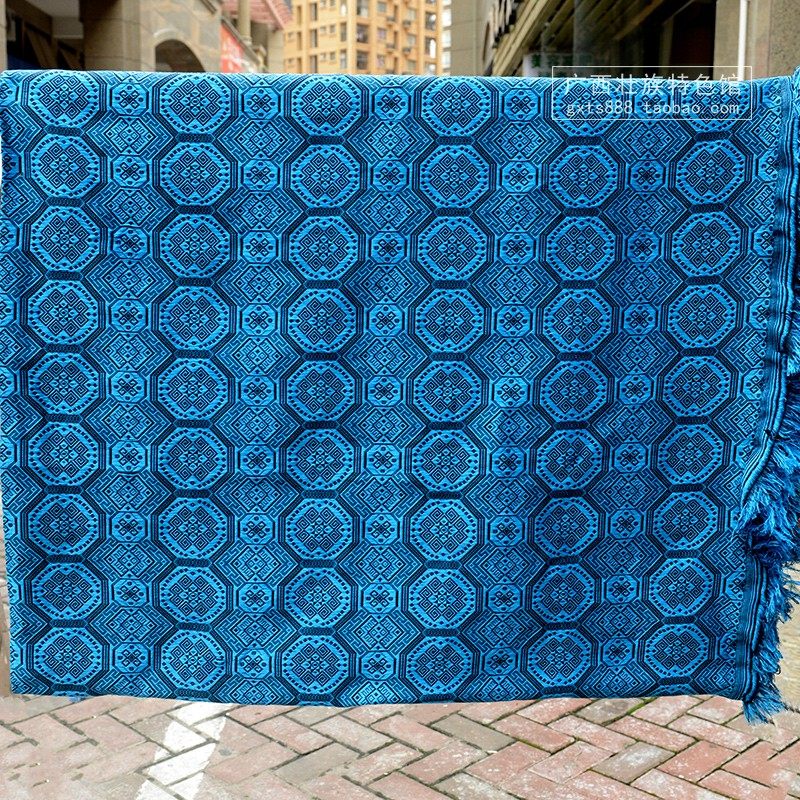 广西壮锦代表图案蟒龙纹布料18米宽莽龙图壮族特色提花绣花面料