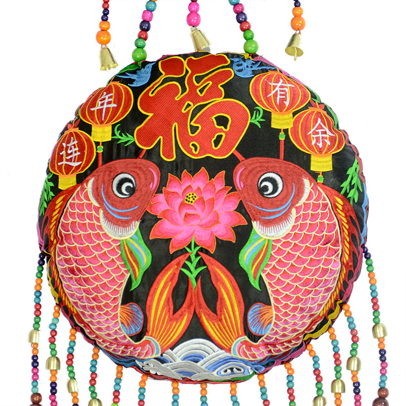 广西壮族壮绣风铃 壮锦创意家居民族喜庆装饰品挂件彩穗礼品 包邮