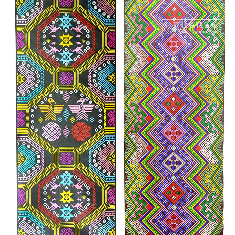 广西壮族特色图腾花边40cm加宽壮锦图纹织带民宿壮锦