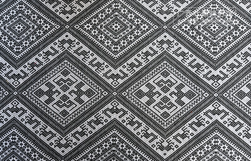 广西壮族侗族特色黑白壮锦侗锦双加厚提花桌布民族壮锦