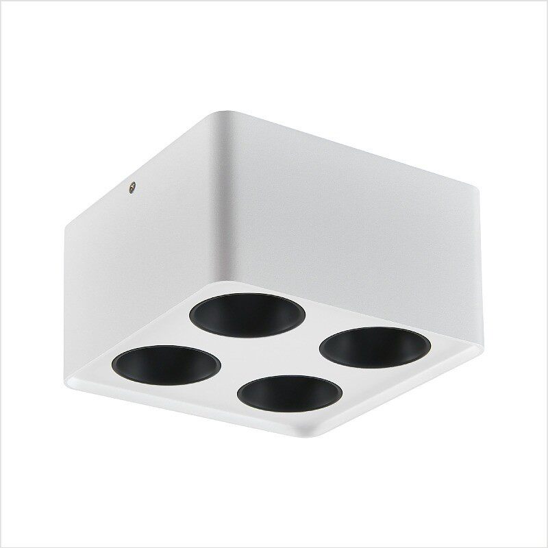 led方形明装射灯cob吸顶斗胆格栅灯商用店铺吊顶单头双头筒灯